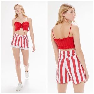 BDG RED STRIPED VINTAGE STYLE MOM SHORT SIZE 24